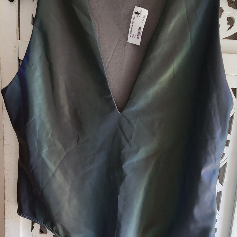 Akira V Neck Bodysuit gray